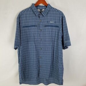 Field‎ & Stream Mens XL Plaid Short Sleeve Button Up Fishing Shirt Smart Cool